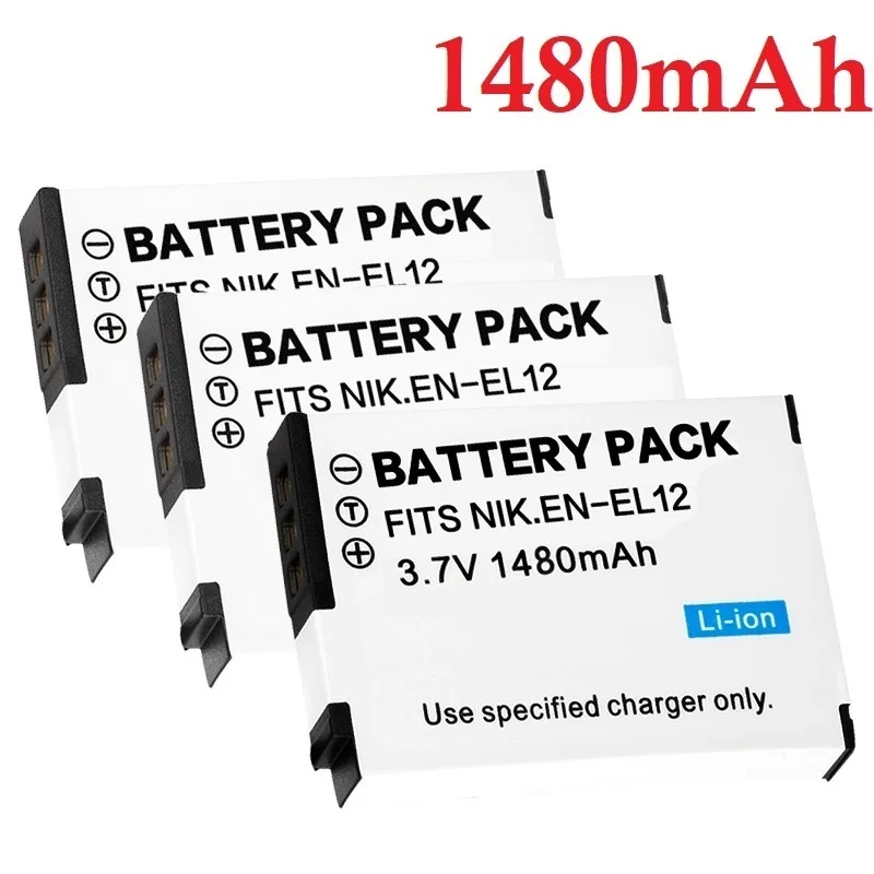 Batteria 1480Mah En-El12 Enel12 En El12 Per Fotocamera Nikon Coolpix A1000 B600 W300 A900 Aw100 Aw110 Aw120 Aw130 S9300 S9500
