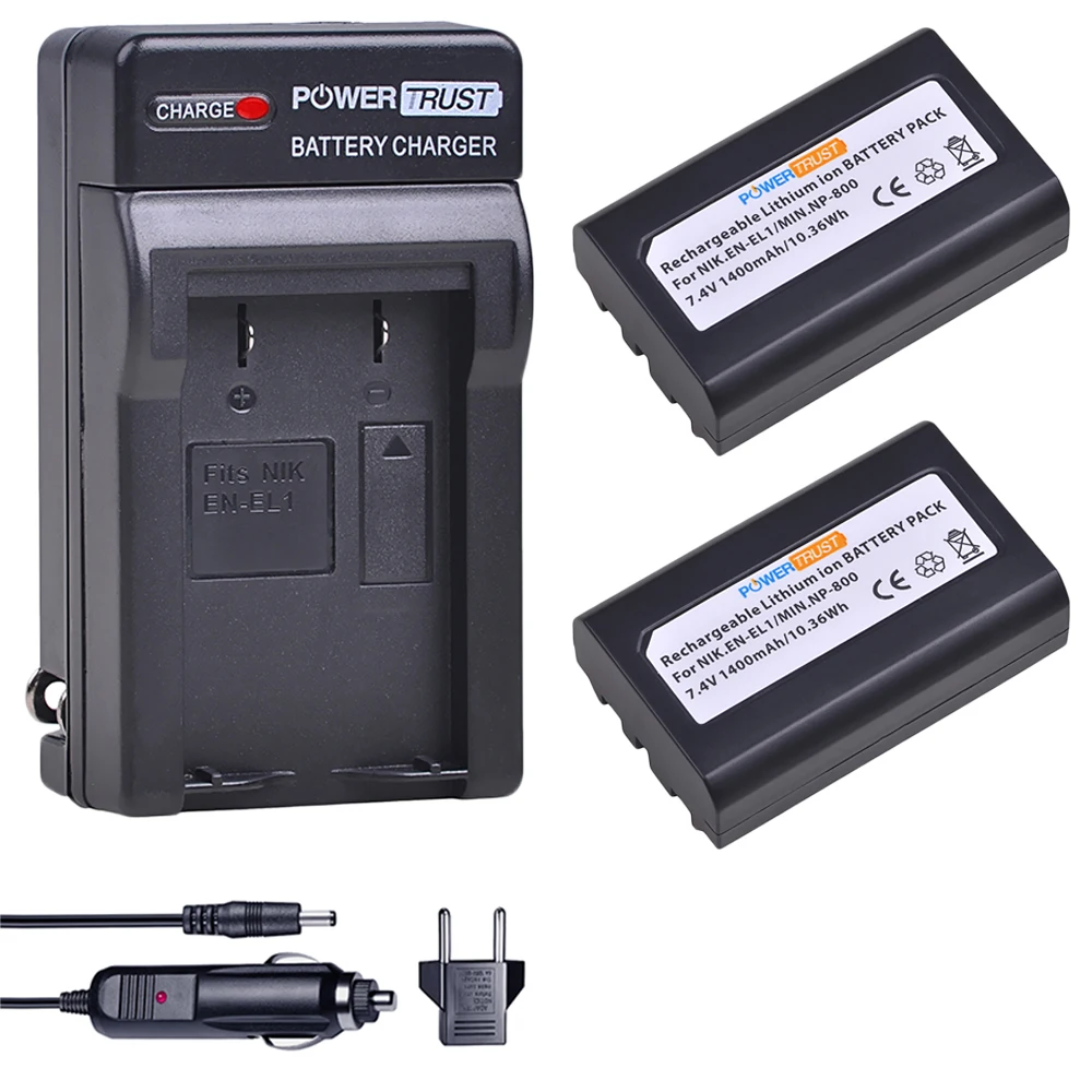 En-El1 Enel1 En El1 Batteria 1400Mah E Caricabatteria Per Nikon Coolpix 4300 5400 8700 500 775 880 885 990 995 Bateria