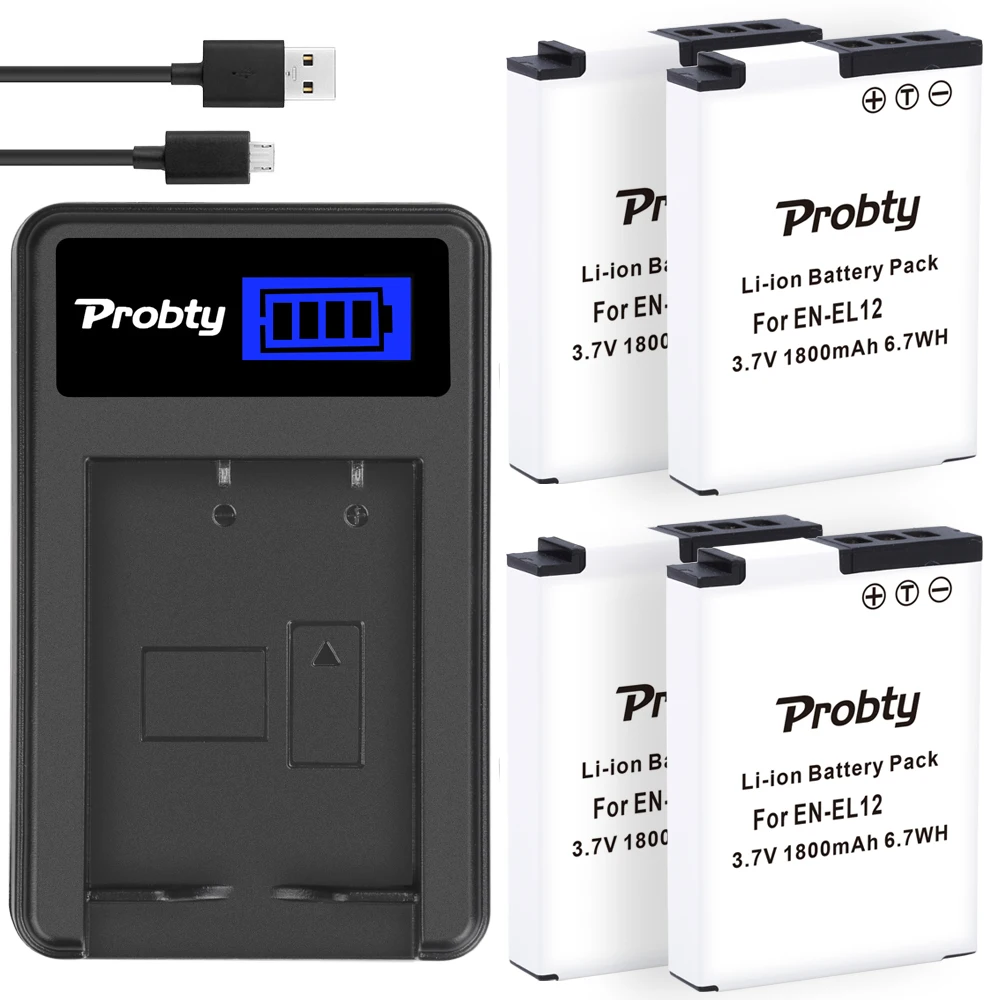 En-El12 Batteria & Caricabatteria Per Nikon Coolpix S6000 S6100 S6200 S6300 S8200 S9300 S610 S620 S630 S640 S800C S1100Pj S1200Pj Aw110