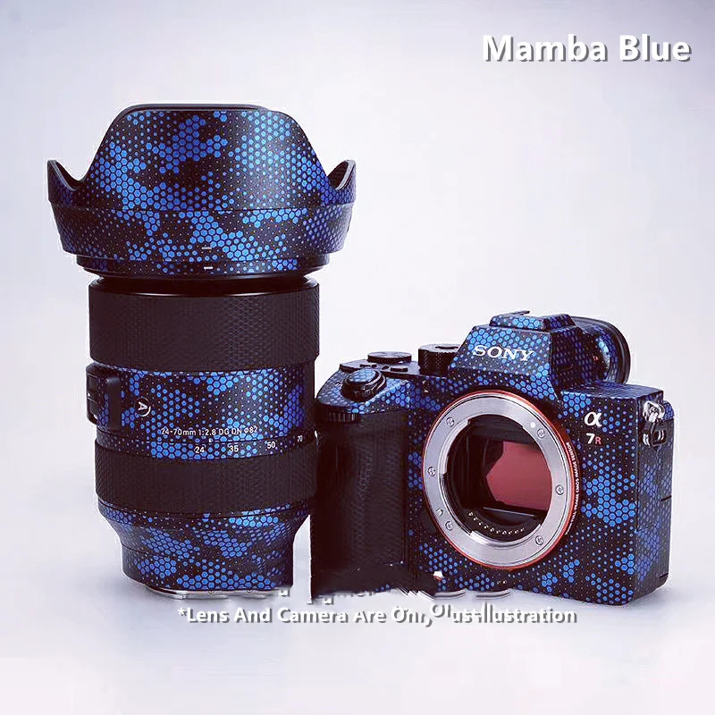 Mamba Blue Lens Skin Camera Skin Decal Per Sony A7Iii A7Ii A9 A6600 Fuji Xt4 Canon 5 D4 Sticker Wrap Film