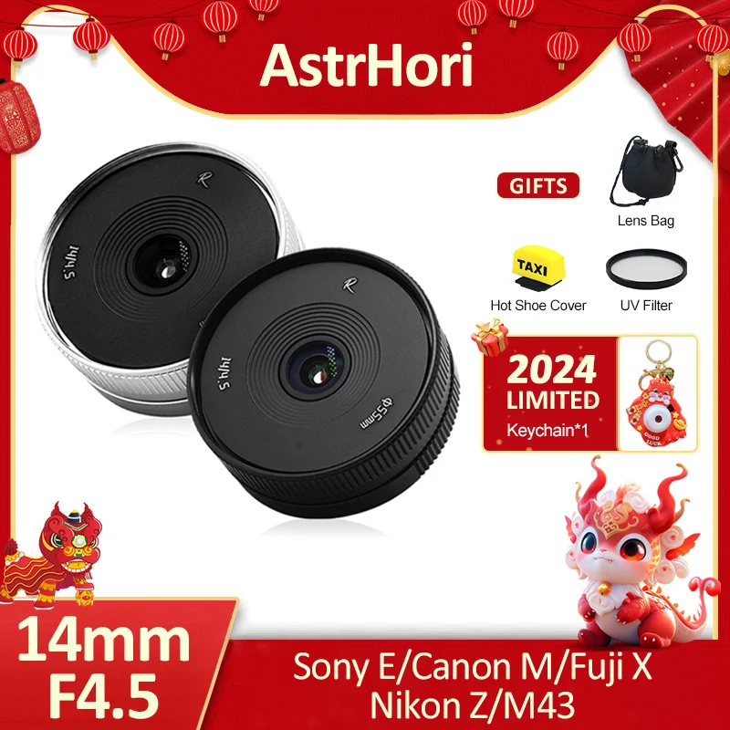 Astrhori 14Mm F4.5 Aps-C Obiettivo Principale Con Messa A Fuoco Manuale Ultra Grandangolare Per Sony E Nikon Z Fuji X Xf Canon M Ef-M M43 A6000 A6300 