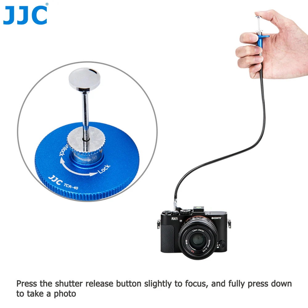 Jjc 16'' 40Cm Mechanical Locking Camera Shutter Release Standard Remote Control Cable Cord Thread Connector With Bulk Lock