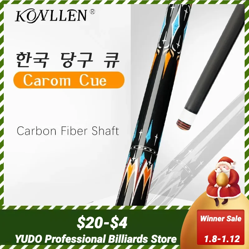 Kollen Cue Carom Cue 3 Cushion Cue 12Mm Konllen 3C-Plus Tip 142Cm Albero In Fibra Di Carbonio 3*8/8 Snodo Radiale Carbon Libre Cue