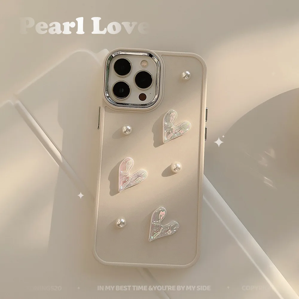 Milk White Pearl Love Apple Iphone Custodia Moblie 14 13 Stereo 11 Per 12 Piccole Fragranze Wind Pro Max