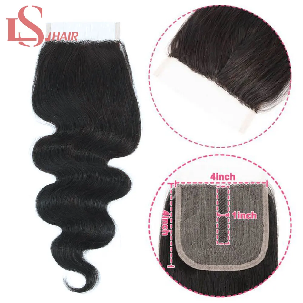 Ls Hair Body Wave 24 Pollici Chiusura In Pizzo Trasparente 4X 1 Chiusura In Pizzo Remy Hair Body Wave T Parte Chiusura In Pizzo Estensione Dei Capelli