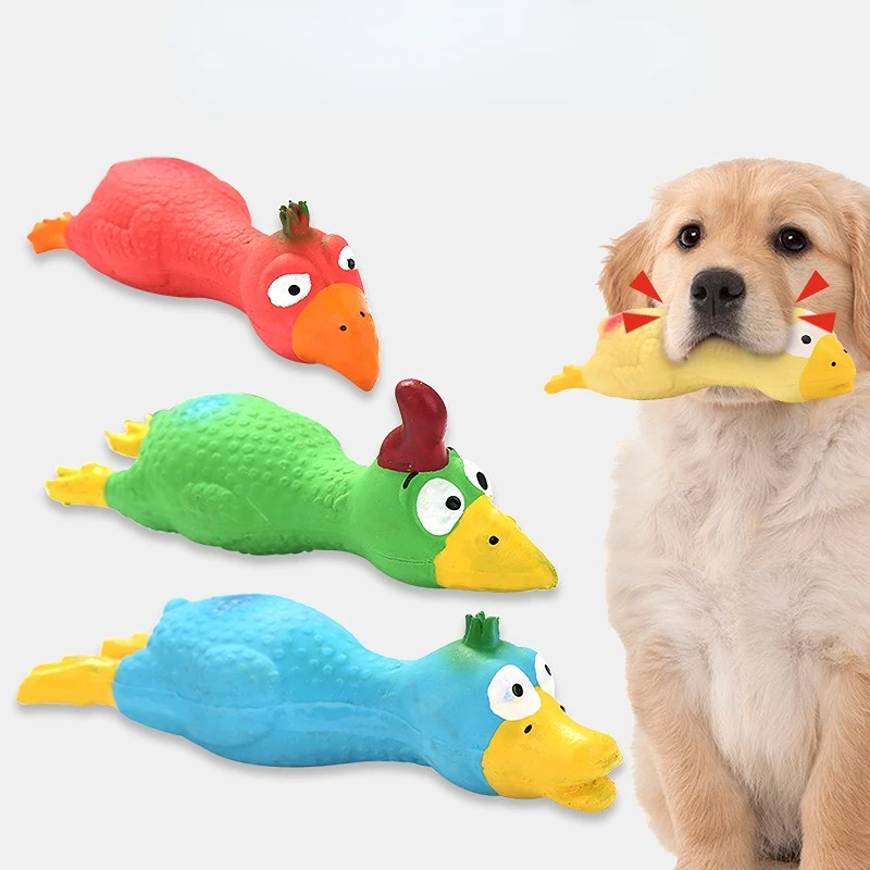 Cute Latex Chicken Shape Pet Squeak Toys Dog Cat Puppy Chew Sound Toys Simulazione Urlante Chicken Squeaker Pet Supplies