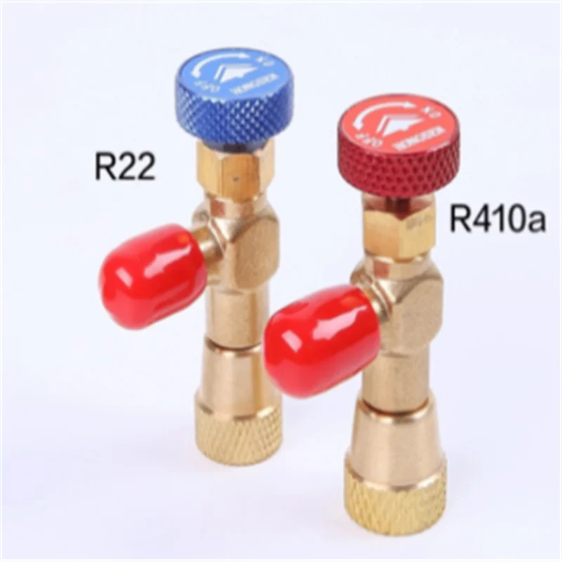 De Seguranca Llquido Valvula R410A R22 Ar Condicionado Refrigerante 1/4 "Adattatore Di Reparacao De Ar Condicionado E Fluoreto De
