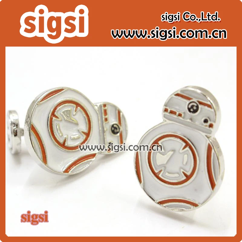 Uomini Di Alta Qualità Camicia Gemelli Movie Star Wars La Forza Risveglia Bb8 Bb-8 Droid Robot Action Figure Carino Gemelli