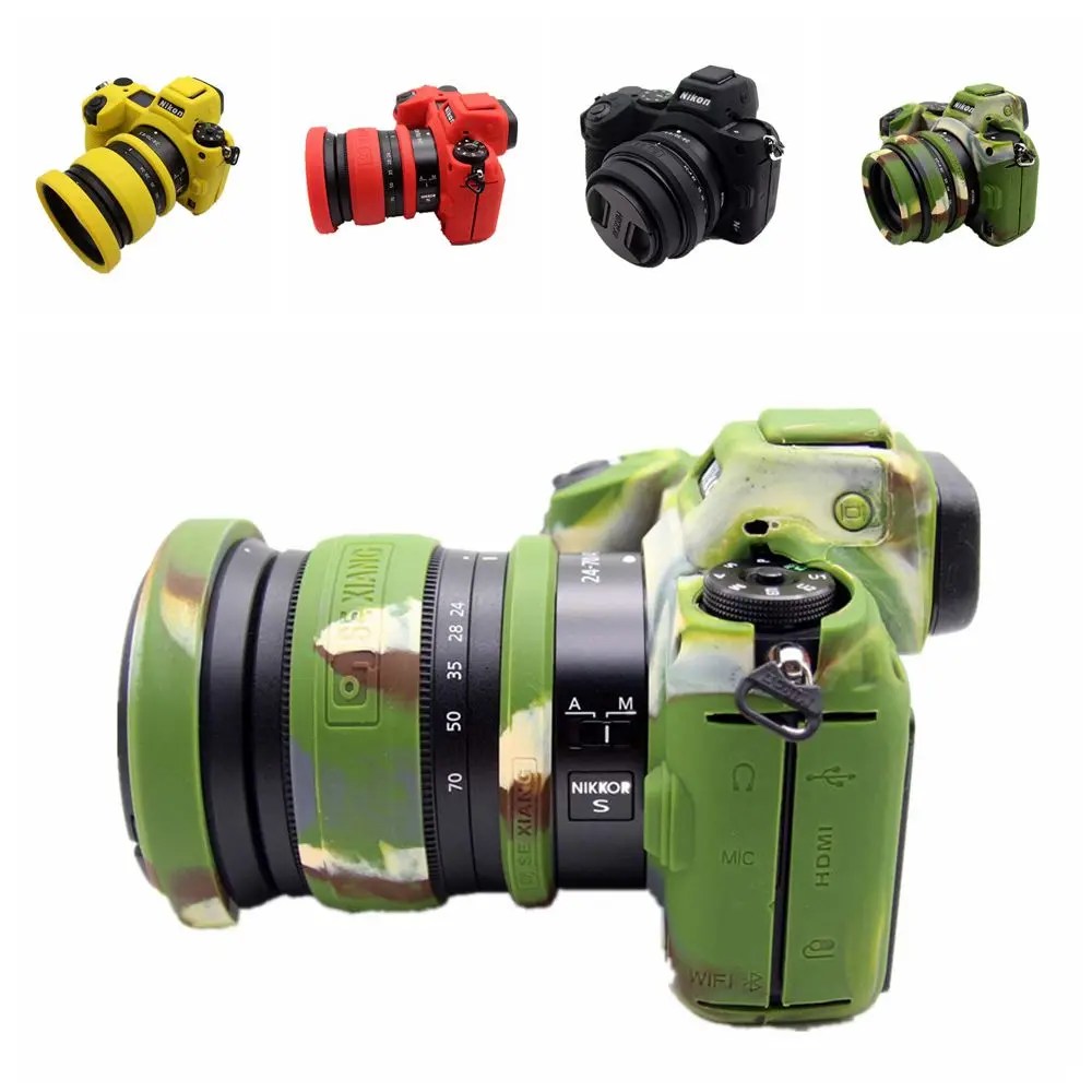 Custodia In Silicone Per Fotocamera Z7Ii Z6Ii + 3 Pezzi Anello Elastico Protettore Per Nikon Z7 Ii / Z6 Ii / Z5 24-70Mm F4 / 24-50Mm F4-6.3
