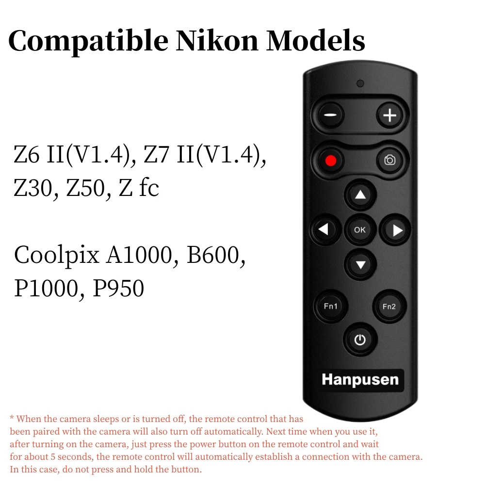 Rilascio Dell'Otturatore Del Telecomando Wireless Hanpusen Ml-L7B Per Nikon Z5 Z30 Z6Ii Z7Ii Zfc Z50 P950 A1000 B600 P1000; Come Nikon Ml-L7