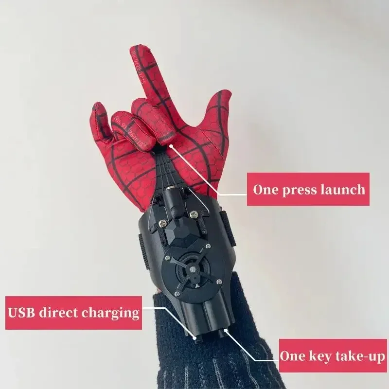 Spider-Man Cosplay Web Shooters Toys Launcher Device Anime Spiderman Peter Accessori Puntelli Spider Line Shooting Figure Toys
