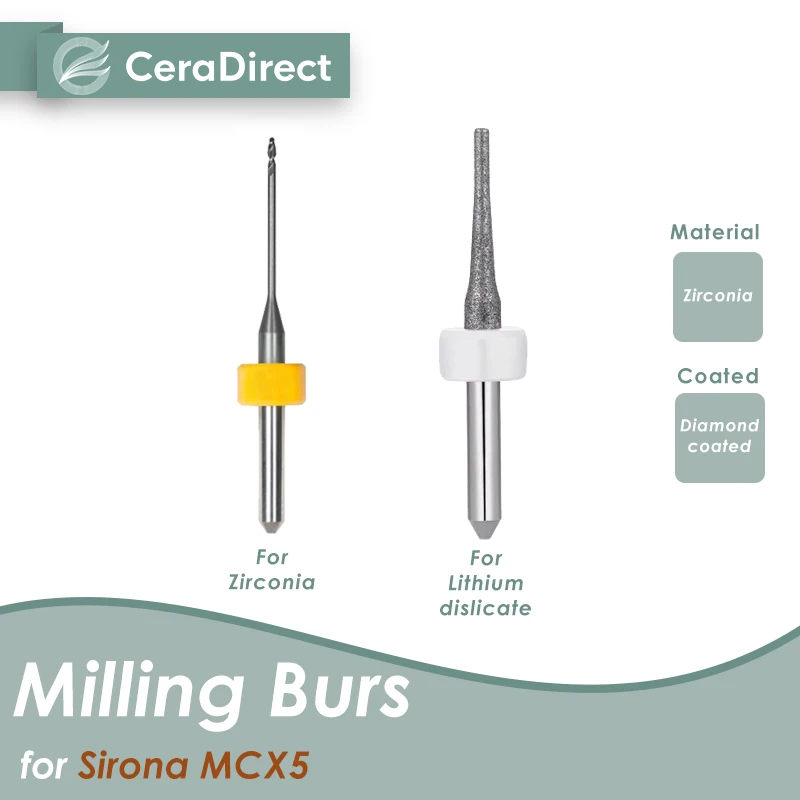 Frese Sirona Cerec(Mcx5) Frese Cadcam Frese (2 Pezzi)