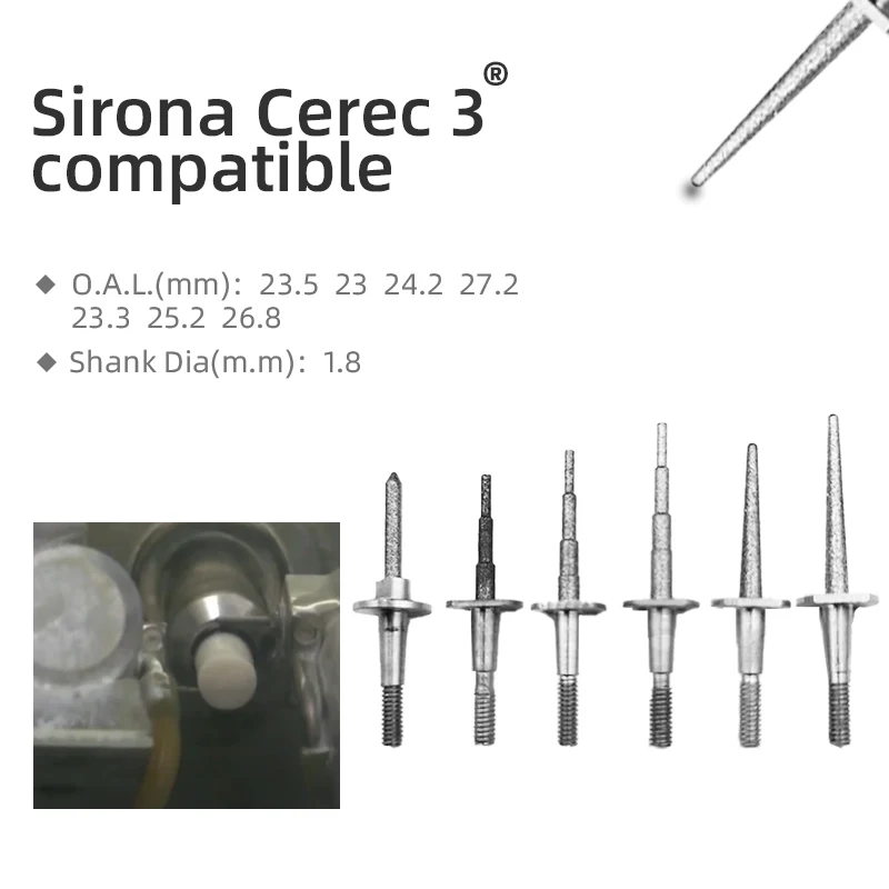 Dental Sirona Inlab Cerec/Mcxl Litio Disilicato Fresa Dentale Cerec 3 Step Bur 12 Con Fresatrice Sirona Cerec