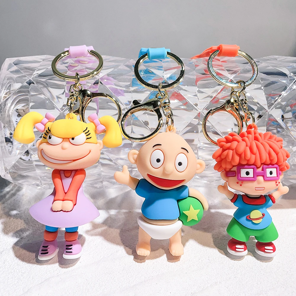 Cartoon Rugrats In Paris Portachiavi Cute Anime Figure Ciondolo In Silicone Portachiavi Auto Telefono Zaino Portachiavi Decorazione Gioielli