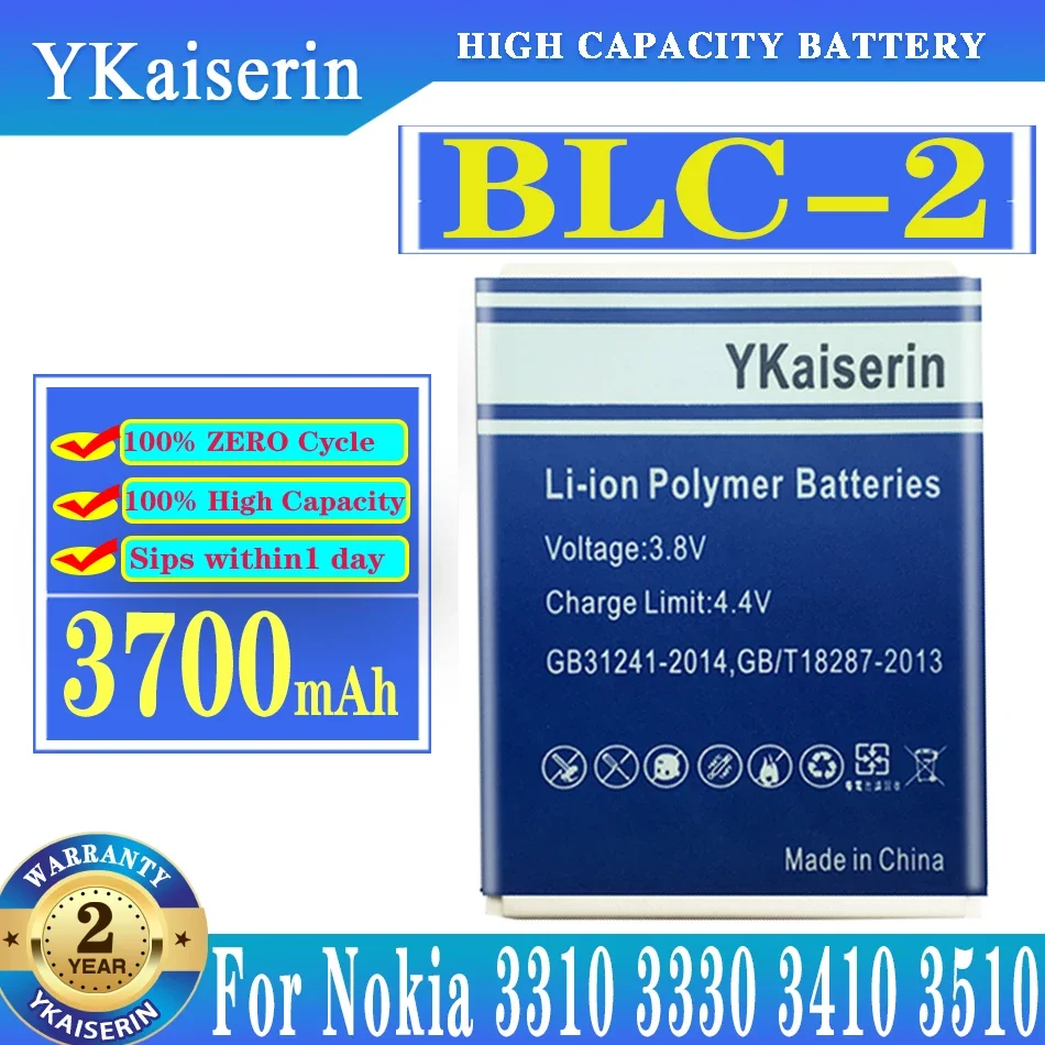 Batteria Ykaiserin Blc-2 3700Mah Per Nokia 3310/3330/3410/3510/3510I/5510/6650/6800/6810 Batteria + Numero Di Tracciamento