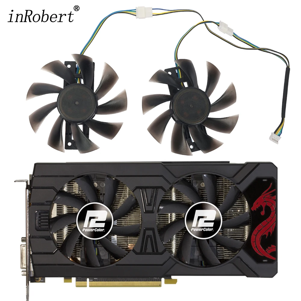 Fai Da Te 87Mm Ga92S2U Rx570 Gpu Vga Ventola Di Ricambio Grafica Per Radeon Powercolor Red Dragon Rx 570 4Gb Dual Cool Card Ventola Di Raffreddamento