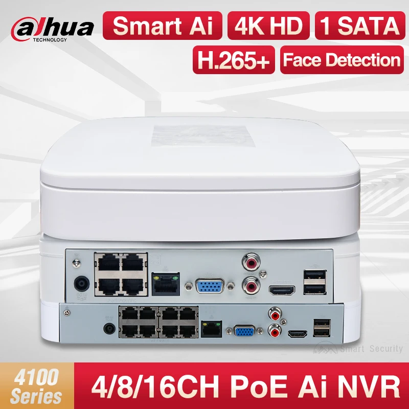 Videoregistratore Dahua Imou 4/8/16 Canali 4/8Poe Smart Ai Face Detection Dvr Nvr4104-P-4Ks2/L Nvr4108-8P-4Ks2/L Nvr4116-8P-4Ks2/L