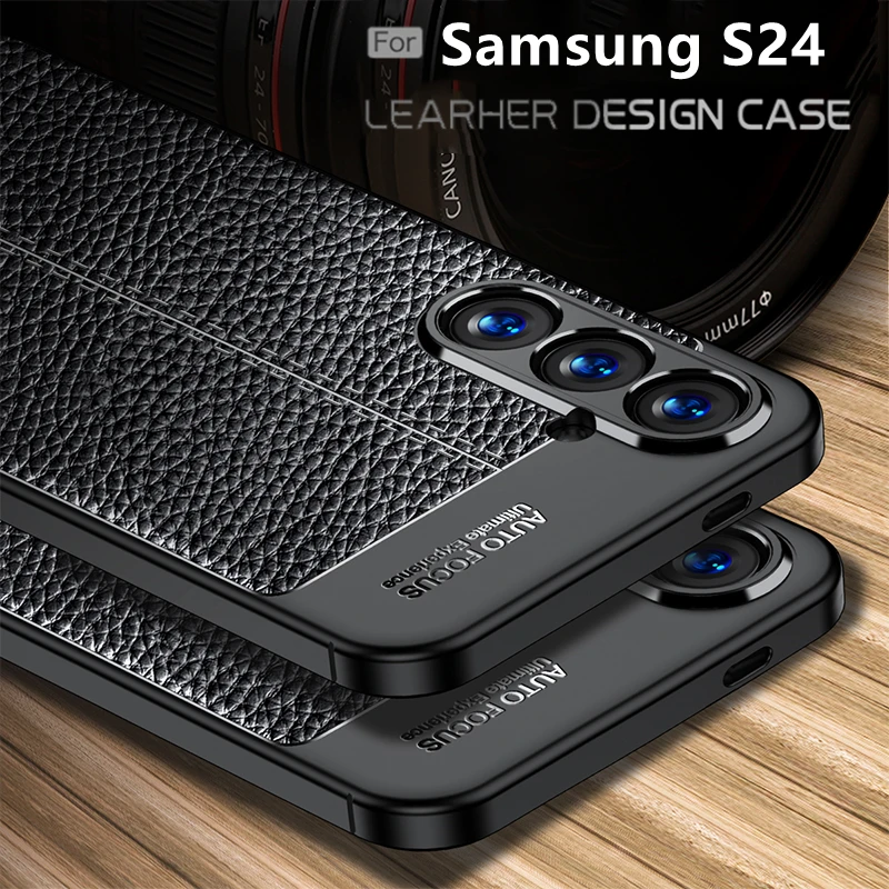 Per Cover Samsung Galaxy S24 Custodia Samsung S24 S 24 Plus Ultra Capas New Antiurto Tpu Phone Bumper Leather Fundas Samsung S24