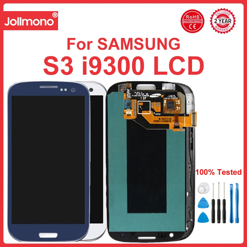 Schermo S3 I9300, Per Samsung Galaxy S3 I9300 I9300I Display Lcd Touch Screen Digitizer Sostituzione Con Cornice