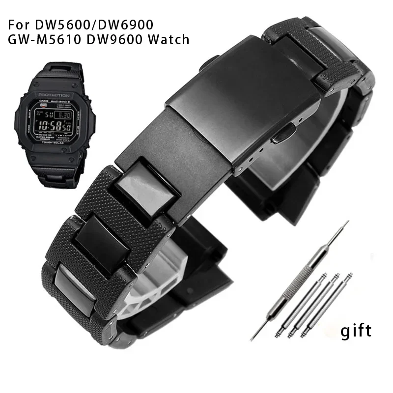 Cinturino In Metallo Di Alta Qualità Per Casio Gshock Dw-6900 Dw9600 Dw5600 Gw-M5610 Cinturino Da Polso Cinturino In Acciaio Inossidabile