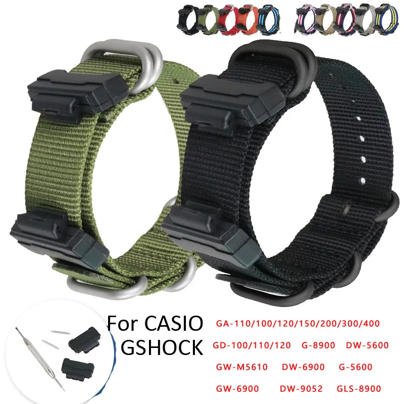 Cinturino In Nylon Per Cinturino Orologio Casio G-Shock Per Casio Gshock Ga Gd G Gw Dw Gls 5600 110 Con Strumenti E Connettore