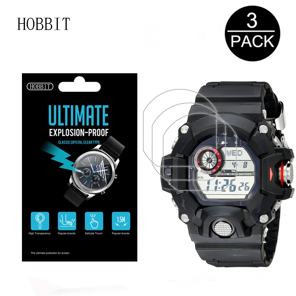 3 Pz Per Casio Gw9400 Uomo Gshock Sport Orologio Schermo Protezione Pellicola Gw-9400-3Cr Gw-9400J-1Jf Cinturino Antigraffio