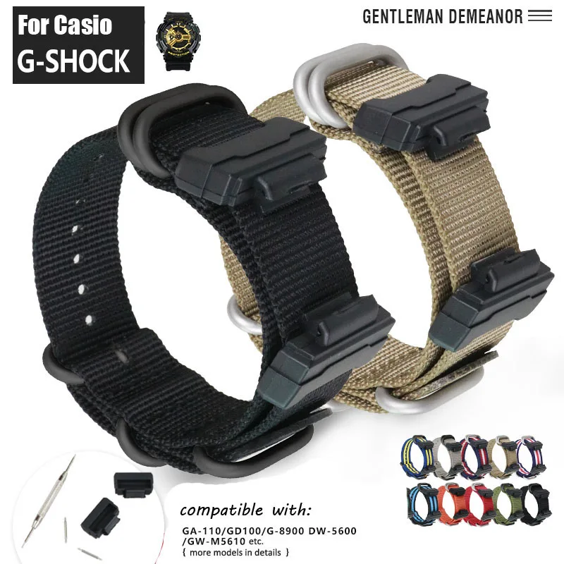 Per Casio G-Shock Cinturino In Nylon Sport Cinturino In Tessuto Braccialetto Per Casio Gshock Gd Ga G Gw Dw Gls 5600 110 Cinturini Per Orologi