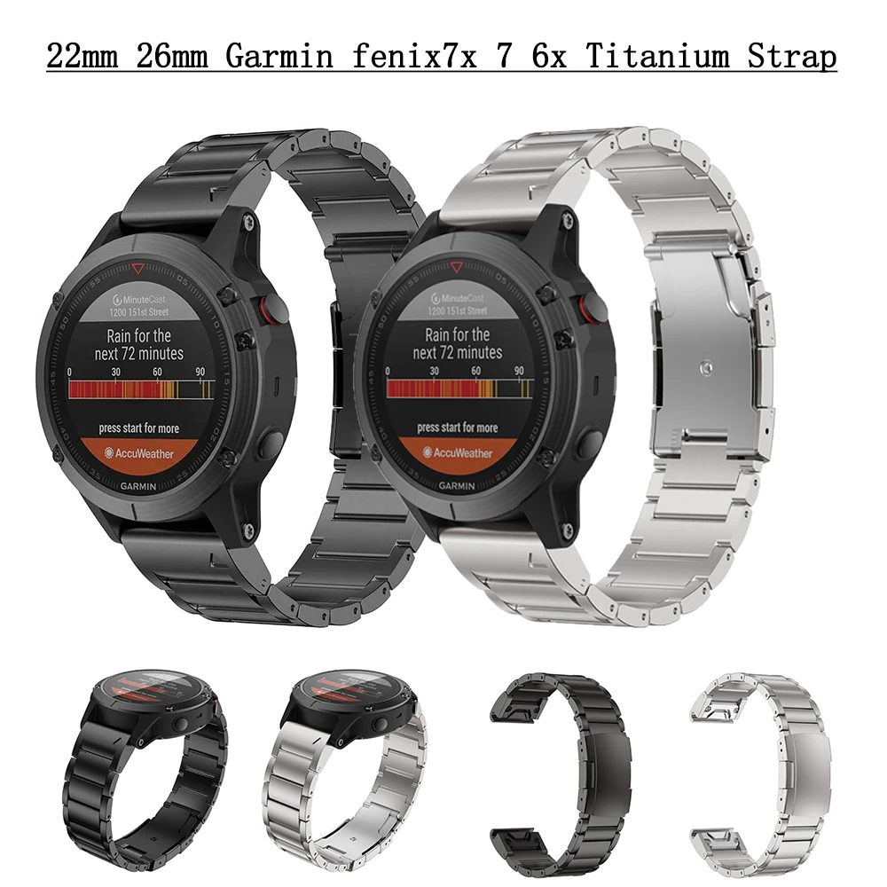 Premium New Garmin 22Mm 26Mm Fast Titanium Band Fenix 7X 6X 7 6 Drop Mk1 Mk2 Epix Gen 2 Wristband