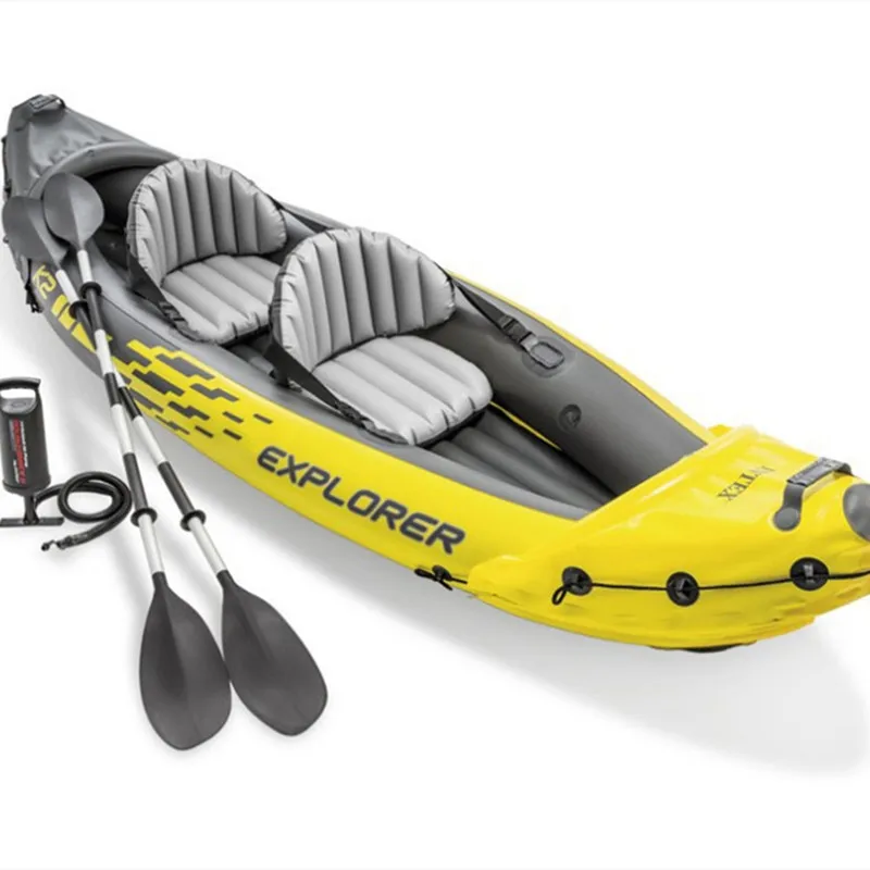 Double Kayaker Intex 68307 Gommone Rafting Double Assault Boat Rafting Kayaker Con Sedile Barca Da Pesca All'Aperto