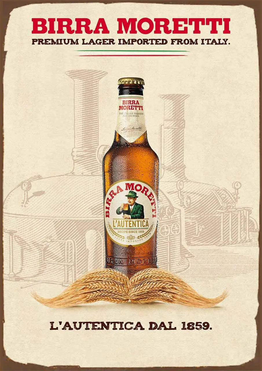 Bira Moretti Birra Italiana Vintage Tin Sign Style Metal Advertising Wall Platform Sign Decorazione Della Parete Segno In Metallo