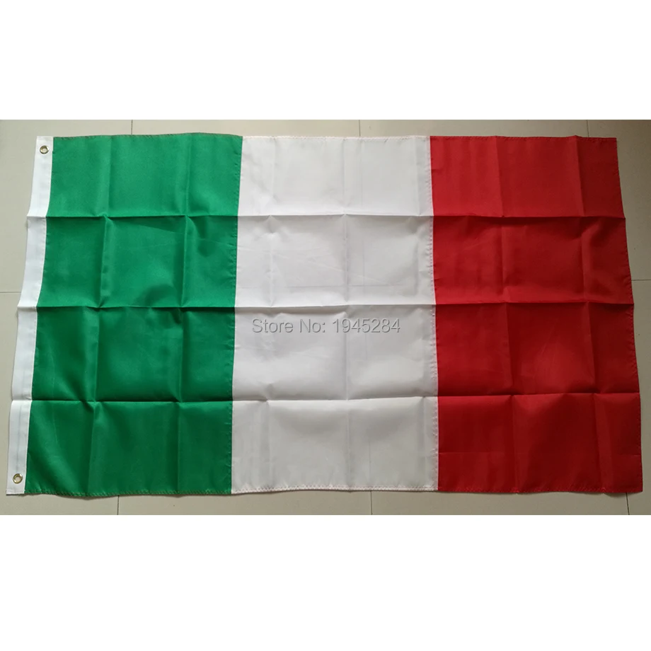 Bandiera Italiana Cucita Ricamata Bandiera Nazionale Italiana World Country Banner Tessuto Oxford Nylon 3X5Ft
