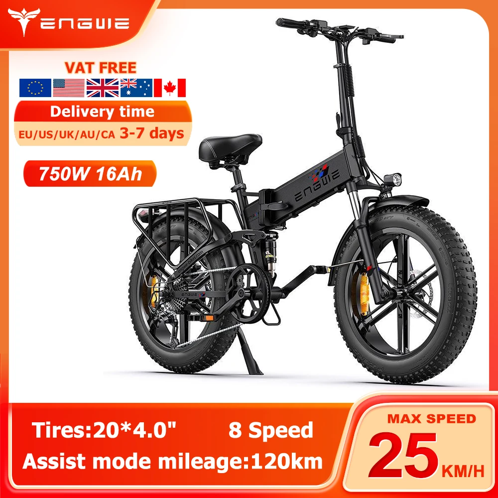 Engwe Engine Pro Bicicletta Elettrica 16Ah 750W 48V Adult Mountain E-Bike 20 Pollici Fat E-Bike Bici Elettrica Pieghevole Emtb