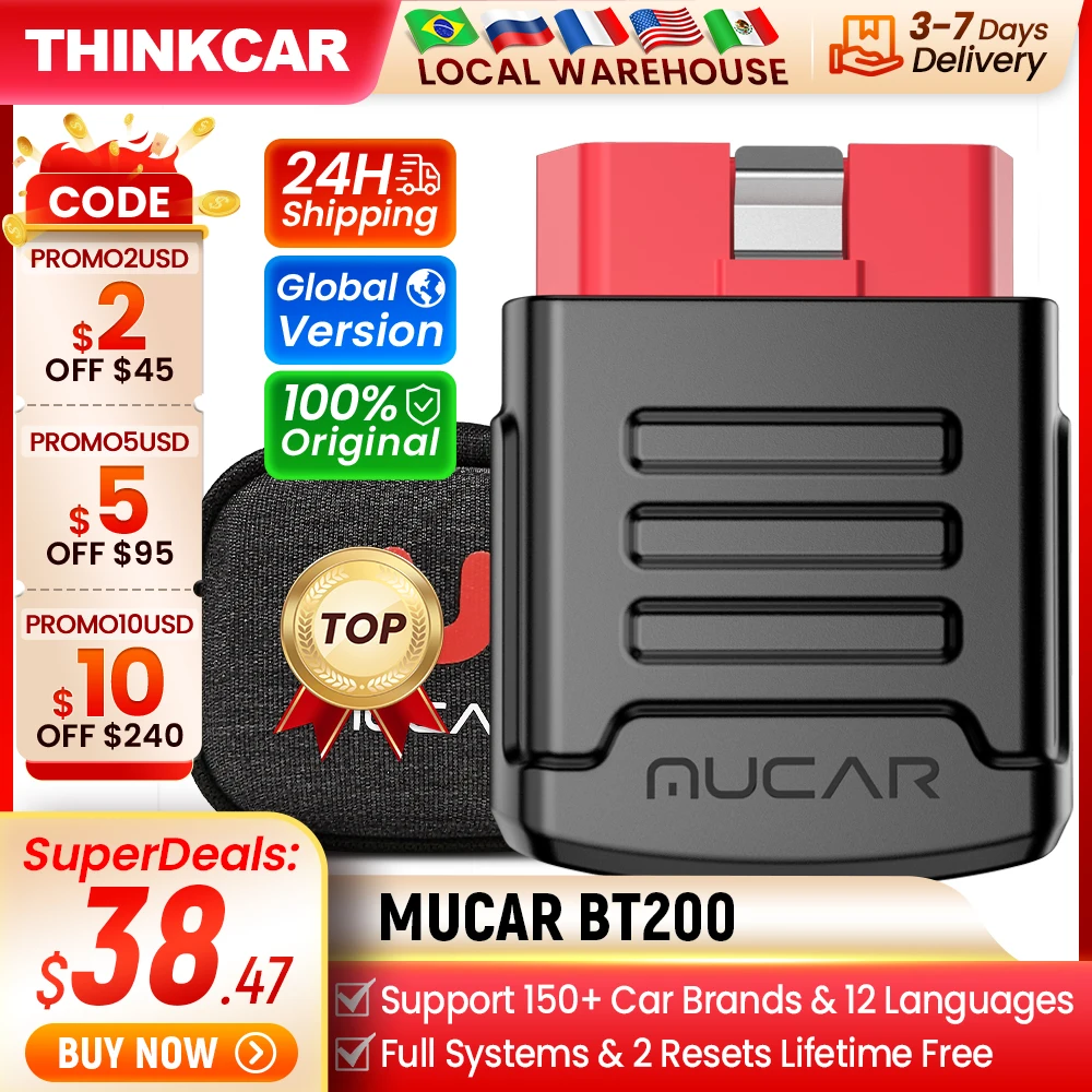 Mucar Bt200/Bt200 Pro Bluetooth Strumento Diagnostico Per Auto Olio Immo Sas 15 Reset Scanner Obd2 Lettore Di Codici Automatico Per Diagnosi Completa 