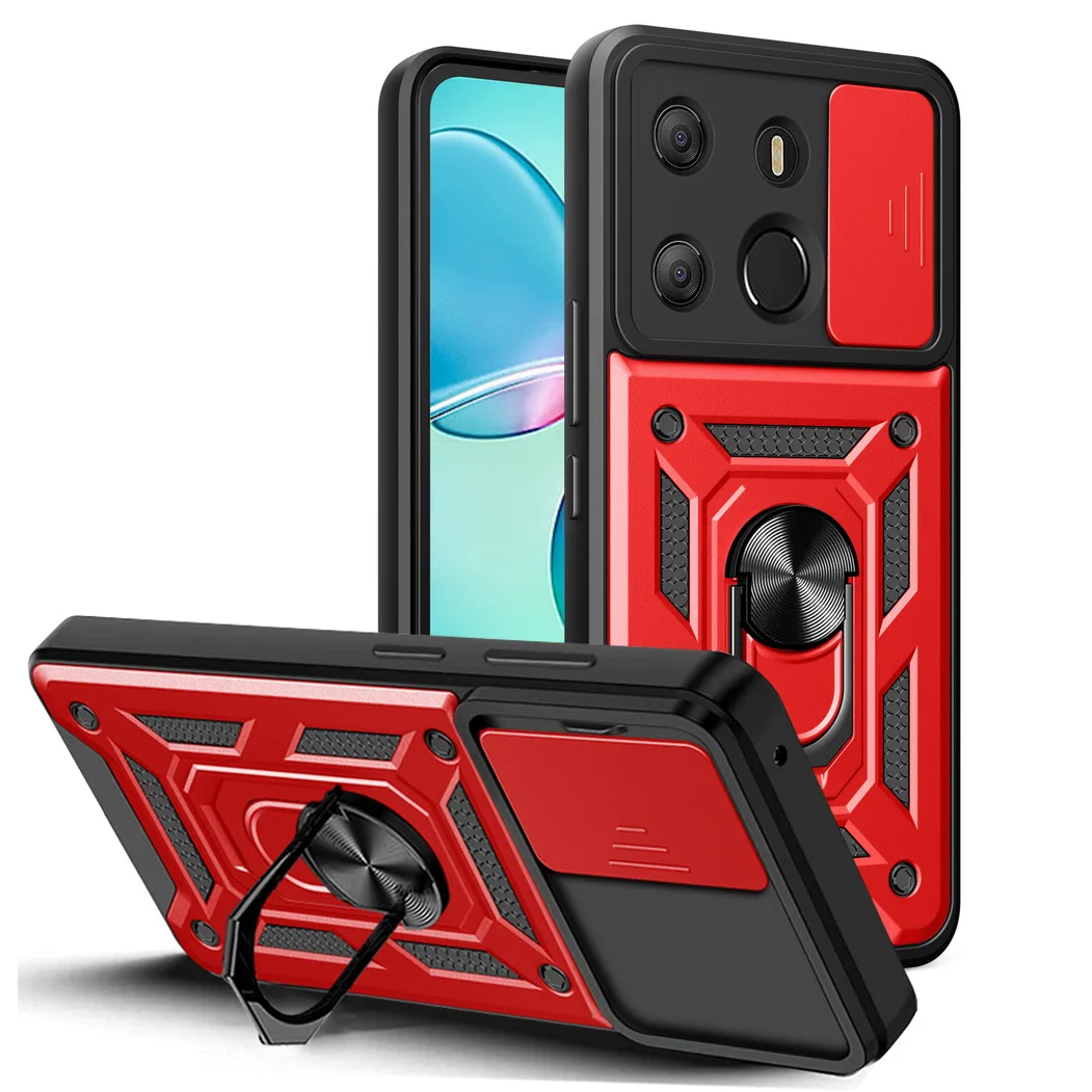 Custodia Protettiva Per Fotocamera Per Tecno Pop 7 Pro Spark 10 Pro 9 8 6 Spark Go 2023 8C Camon 19 Pro 18 Premier Armor Hybrid Ring Cover Posteriore