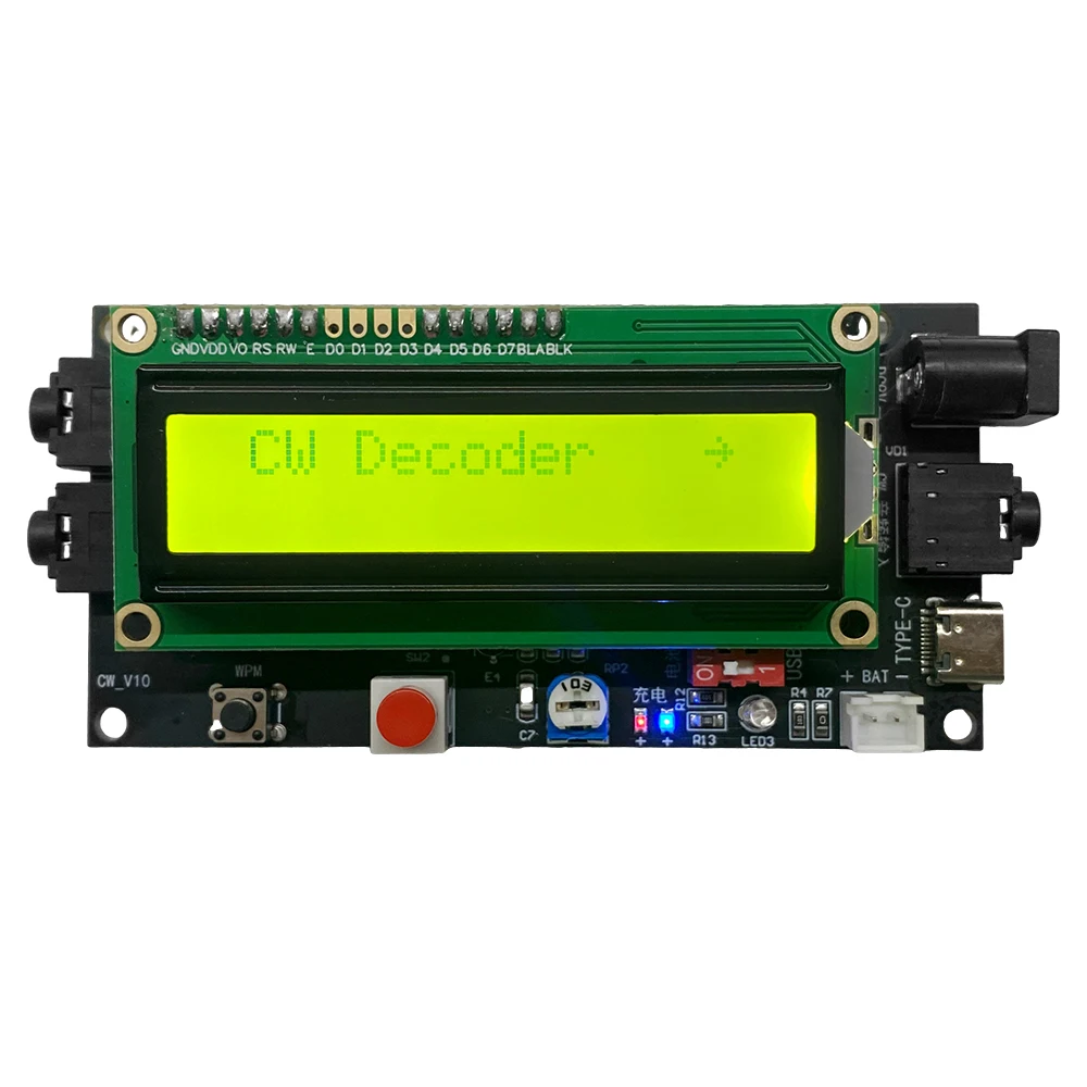Cw Decoder Morse Code Reader Translator Ham Radio Accessory Modulo Essenziale Include Lcd1602 Dc5V -12V/500Ma