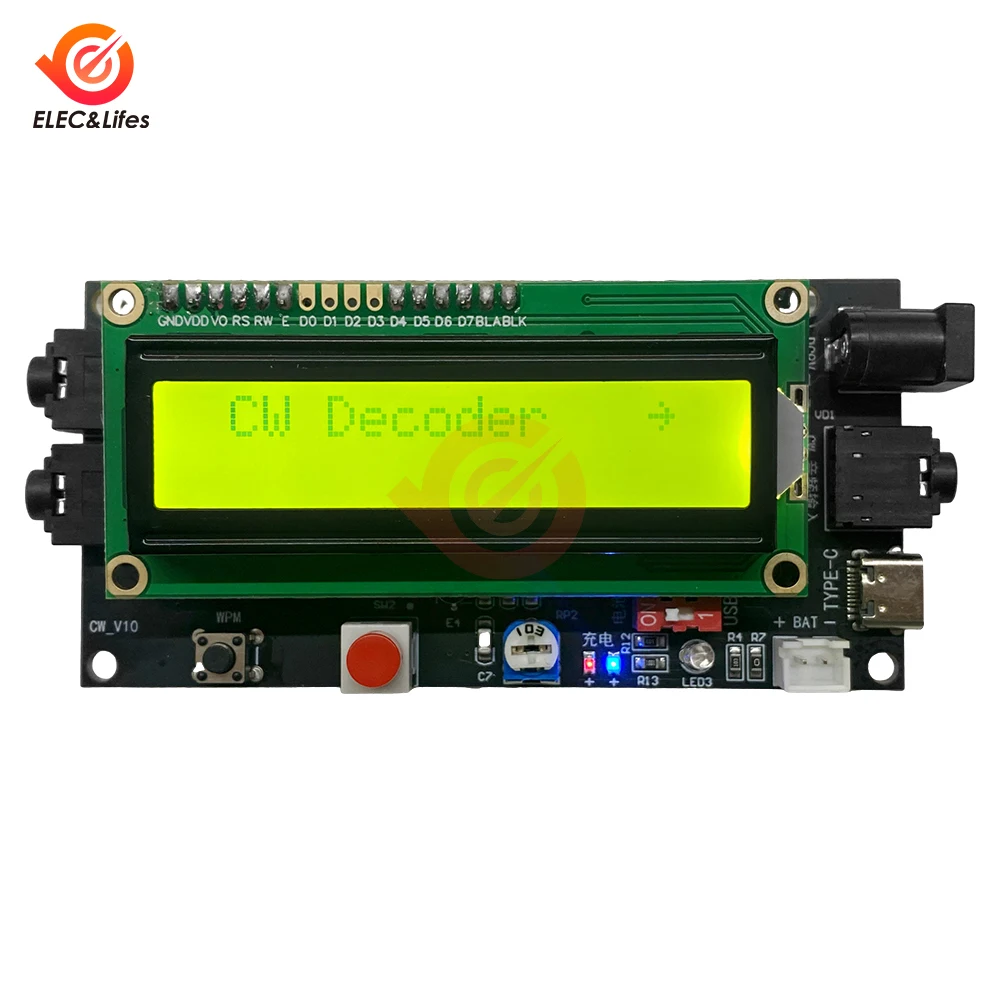 Dc 5-12V 500Ma Radio Morse Code Decoder Cw Decoder Lettore Di Codici Morse Traduttore Di Codici Morse Ham Radio Con Lcd Digitale