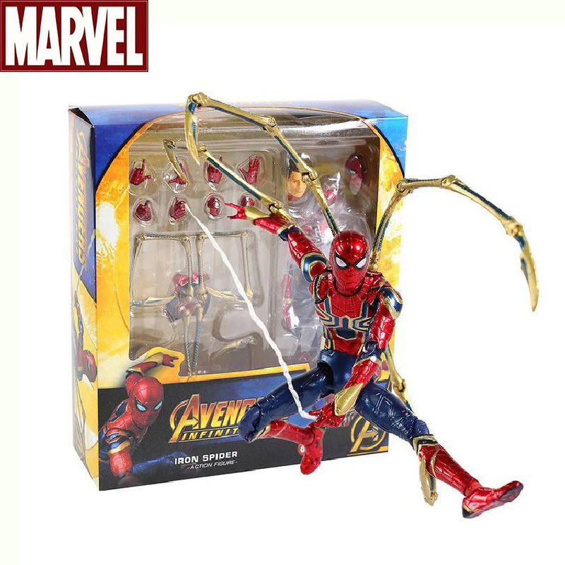 Marvel Mafex 081 Iron Spiderman Action Figure Avengers Spider Man Statue Model Doll Collection Toys Gifts For Boyfriend Children