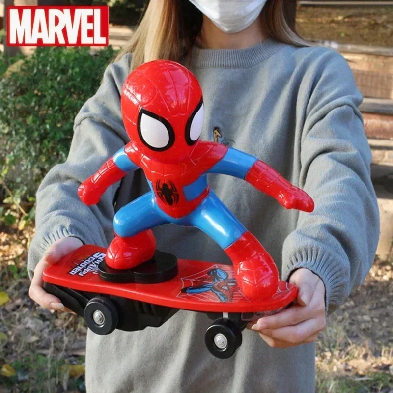 Marvel Spiderman Automatic Flip Rotation Skateboard Acusto-Optic Car Ultraman Electric Music Toy Stunt Scooters Giocattoli Di Compleanno