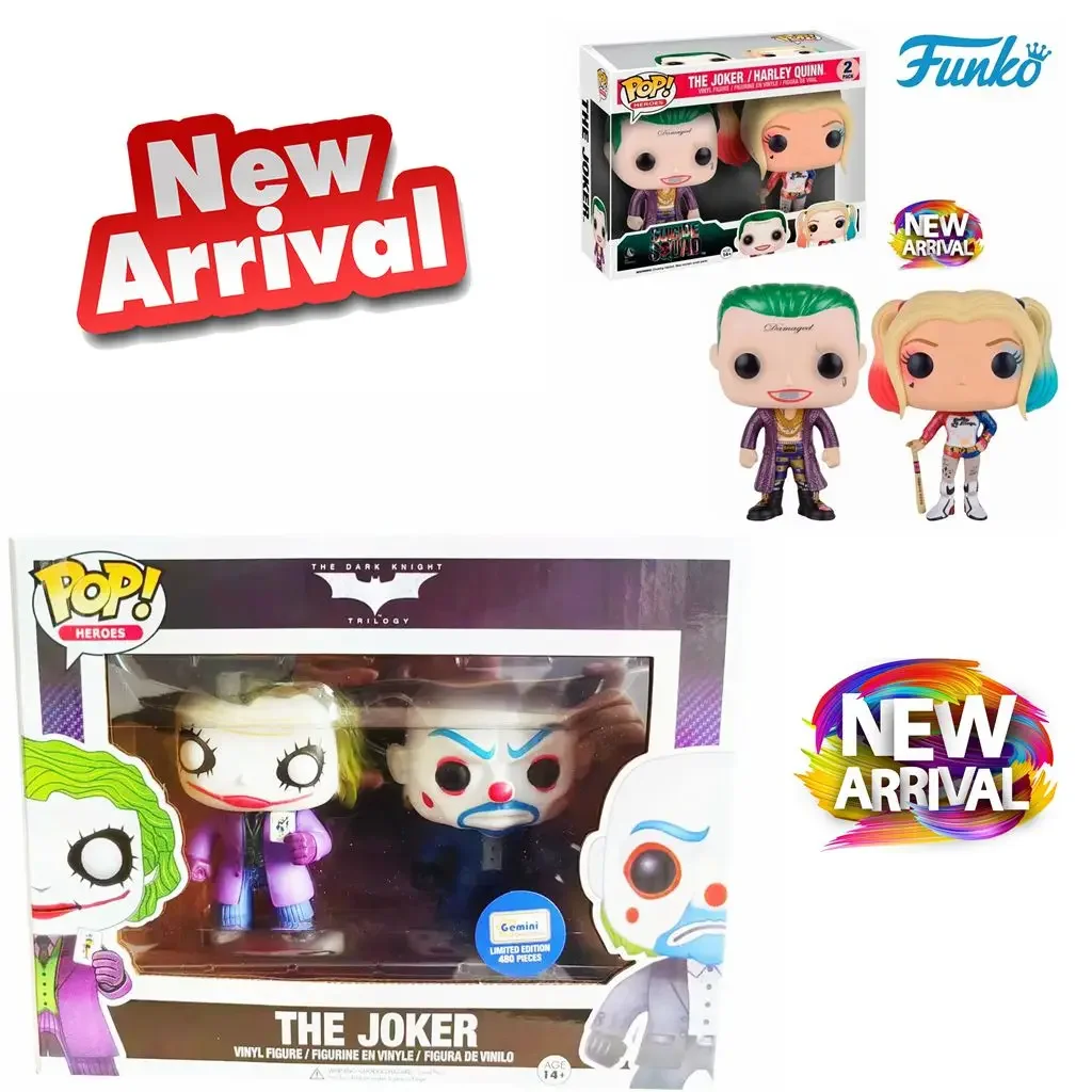Funko Pop The Dark Knight The Joker Harley Quinn Heroes 2 Pack Suicide Squad Vinyl Figure Collection Limited Edition Model Toys
