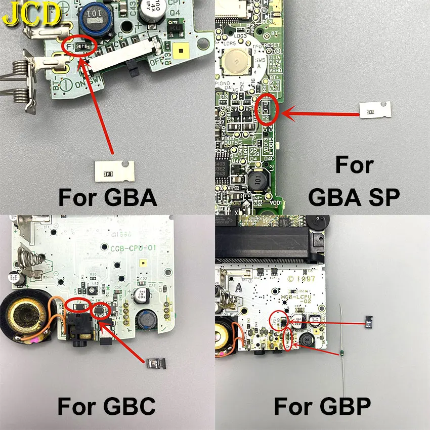 Fusibili Per Scheda Madre Jcd Game F1 F2 Per Accessori Per Console Gameboy Gba Gbc Gbp Gba Sp Wsc