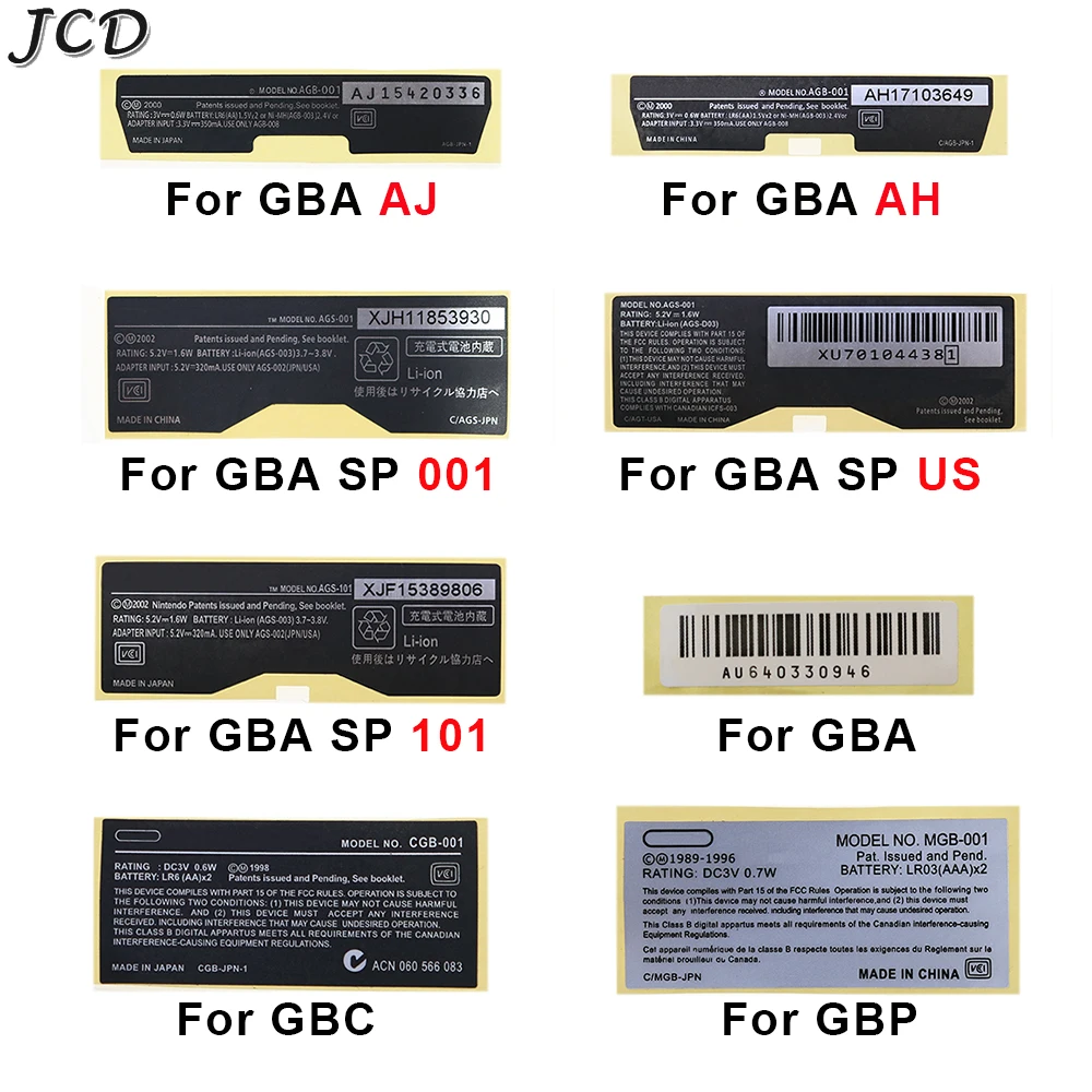 Jcd 1 Pz Per Gameboy Gbc/Gba/Gbp Console Host Seal Sticker Per Gameboy Advance Sp Gba Sp Us Jp Version Label Sticker