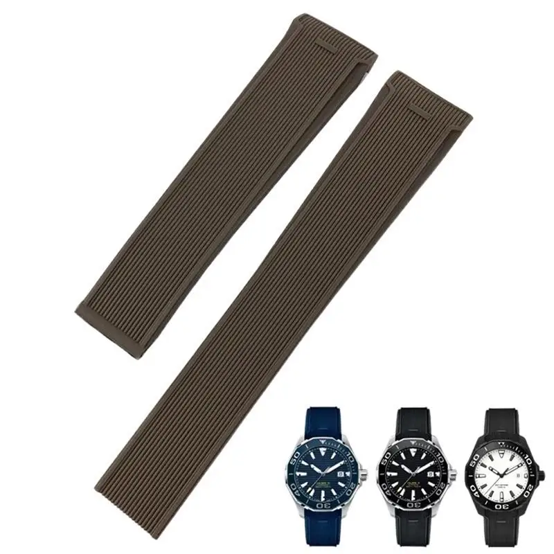 Pcavo 20Mm 22Mm Cinturino In Gomma Siliconica Adatto Per Tag Heuer F1 Carrera Aquaracer 300 Way201A Way211C Cinturini Accessori
