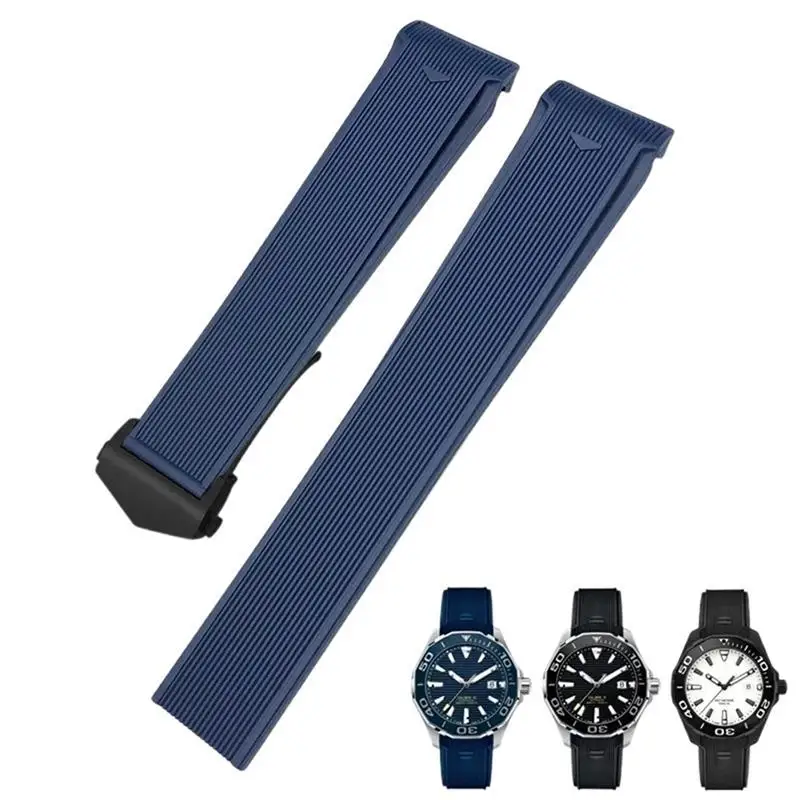 Pcavo 20Mm 22Mm Cinturino In Gomma Siliconica Adatto Per Tag Heuer Carrera Aquaracer 300 Way201A Way211C Accessori Per Orologi