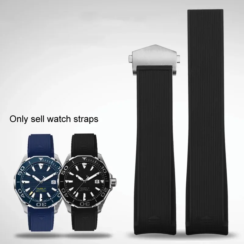 Cinturino Per Orologio In Gomma Siliconica Adatto Per Tag Heuer Carrera Aquaracer 300 Way201A Way211C Accessori Per Orologi Blu Nero 22Mm