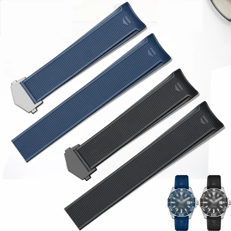 Cinturino Per Orologio In Gomma Siliconica Da 20Mm 22Mm Cinturino Impermeabile Per Cinturino Per Orologio Tag Heuer Aquaracer 300 Way201B Caliber 5