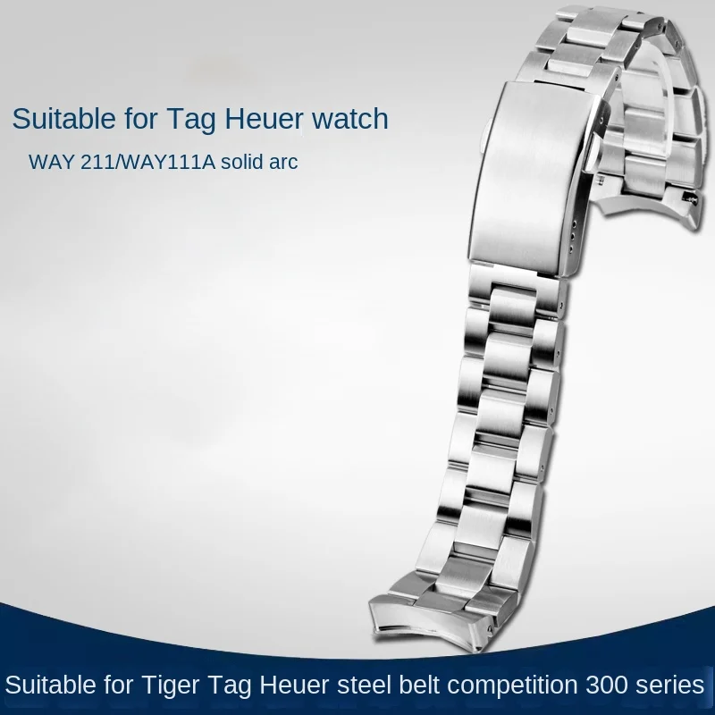 Adatto Per Tag Heuer Steel Band Aquaracer Serie 300 Way211/Way111A Cinturino Per Orologio Da Uomo In Acciaio Di Precisione Curvo Solido 21Mm