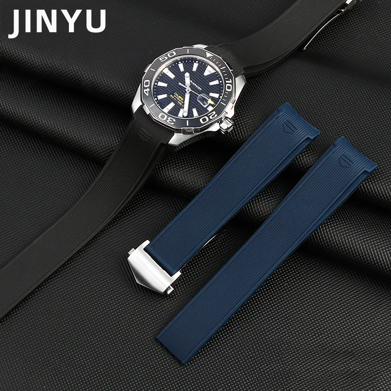 Cinturino Per Orologio In Gomma Siliconica Cinturino Impermeabile 22Mm Per Tag Heuer Aquaracer 300 Way201B Caliber 5 Catena Dell'Orologio