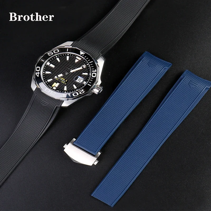 Accessori Per Orologi In Silicone Cinturino Cinturino Impermeabile Per Cinturino Per Tag Heuer Aquaracer 300 Way201B Cinturini In Gomma Catena Per Oro