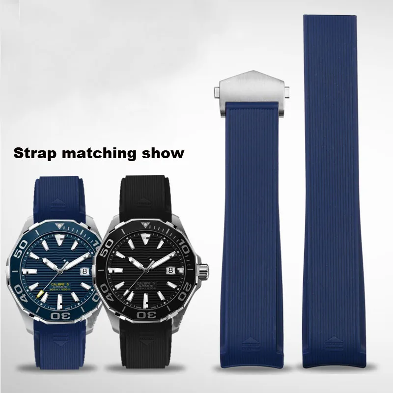 Cinturino Per Orologio In Gomma Siliconica Cinturino Impermeabile Per Cinturino Per Tag Heuer Aquaracer 300 Way201B Catena Dell'Orologio 22Mm