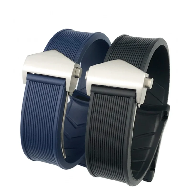 20Mm 22Mm Orologio In Silicone Gomma Cinturino Adatto Per Tag Heuer Carrera Aquaracer 300 Way201A Way211C Accessori Per Orologi